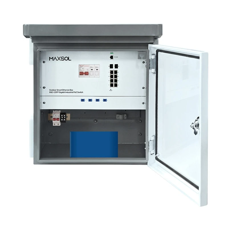 Maxsol SBOX2802SFG-I-288WH outdoor smart Ethernet box with built-in LiFePO4 battery