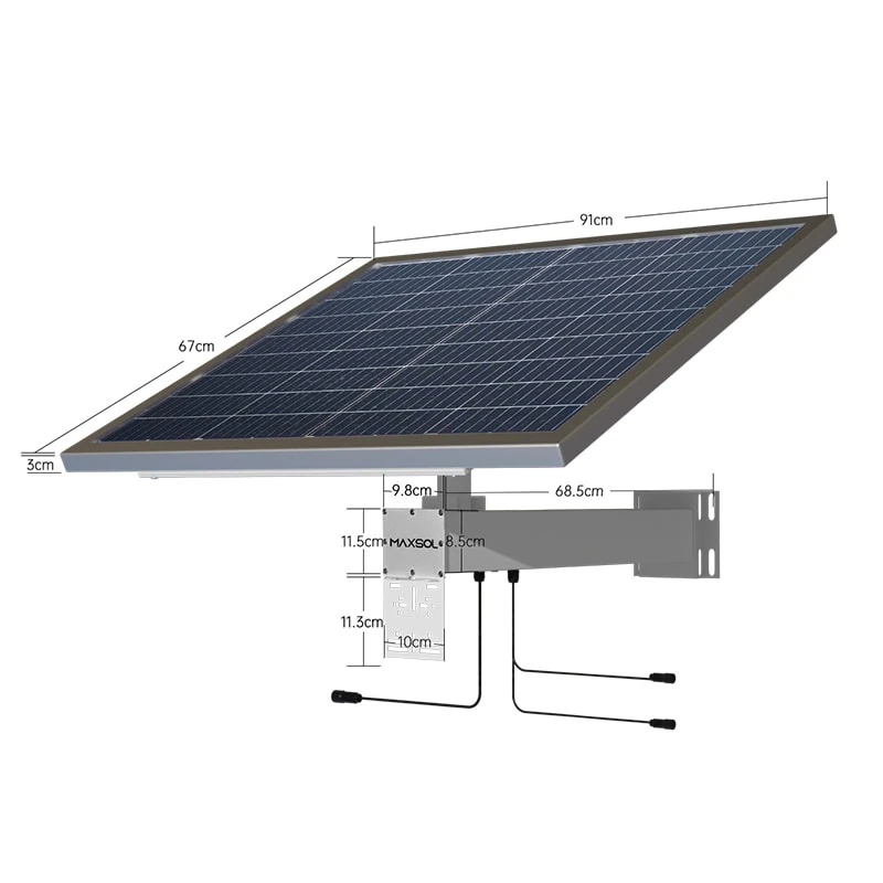 Maxsol CS12060 outdoor solar power system with 120W panel and 60Ah LiFePO4 battery