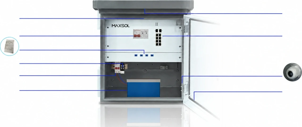 MAXSOL Smart Box with numbered component callouts